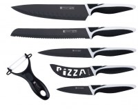 Set de couteau 6 pièces Revêtement céramique KITCHEN Swiss inclus couteau PIZZA