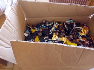 Truffes en chocolat emballées individuellement