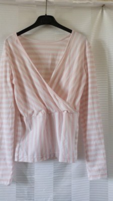 Top/T-Shirt Croisé Femme Rose & Bleu