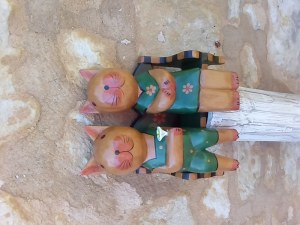 Lots de chats en bois