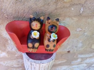 Lots de chats en bois