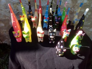 Lots de chats en bois