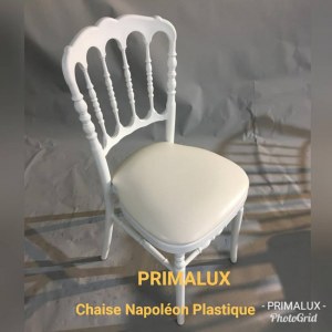 Chaise Napoléon III Plastique monobloc Blanche et Doré