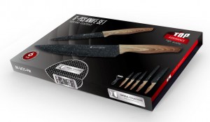 Set de couteau Revetement céramique ( Inclus Couteau Pizza + Econome )