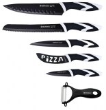 Set de couteaux BLACK Revêtement céramique Kitchen Line Swiss ( Inclus Couteau Pizza +...)