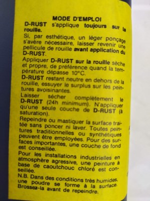 Stock traitement contre la rouille - 3 formats de conditionnement