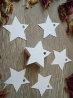 LOT 500 Étiquettes cadeaux étoiles ou coeur blancs perforées mariage baptême anniversai...