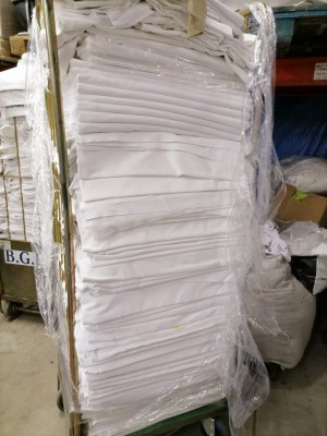 Draps seconde main lavé plié en carton palette de 300 kg