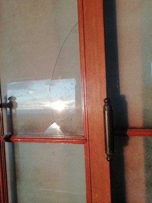 Porte ancienne en chêne et laiton