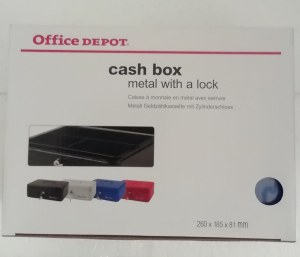 Lot 350 caisse cash box office depot original 260x185x81mm 10 pouces