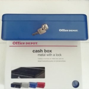 Lot 350 caisse cash box office depot original 260x185x81mm 10 pouces