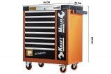 SERVANTE D'ATELIER 9/7 Tiroirs, CRV INOX, ORANGE ,PRO KRAFTMULLER