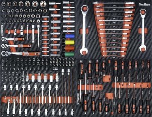 SERVANTE D'ATELIER 9/7 Tiroirs, CRV INOX, ORANGE ,PRO KRAFTMULLER