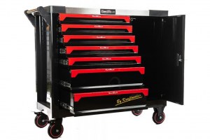 SERVANTE D'ATELIER 7/7 Tiroirs, XXL PRO II, ROUGE,PRO KRAFTMULLER