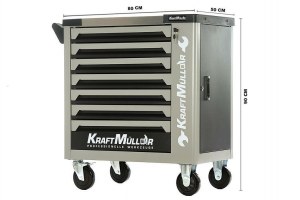 SERVANTE D'ATELIER 7/6 Tiroirs, GRIS, KRAFTMULLER