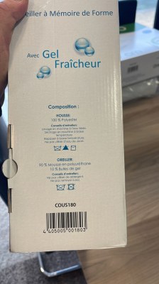 Oreiller EcoGel Fraicheur