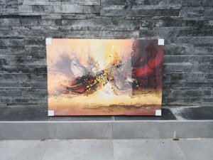 LOT DE TABLEAUX ET MIROIRS DECO