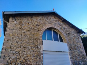 Bloc-fenêtre PVC double vitrage demi-lune