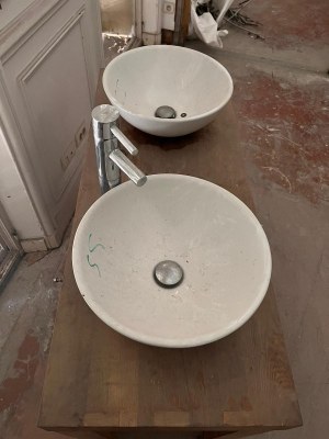 Meuble double vasque en bois massif