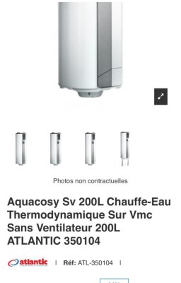 CHAUFFE EAU THERMODYNAMIQUE 200 L