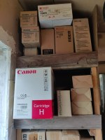 Lot 52 toners neufs OEM — Canon NP / Konica / Minolta / Sharp / Panasonic — export / dé...