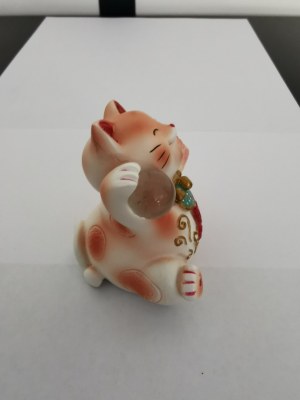 Figurine chat porte-bonheur japonais (Maneki-neko) – 6,5 cm