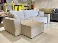 Canapé Angle Convertible Tissu Velours Côtelé -