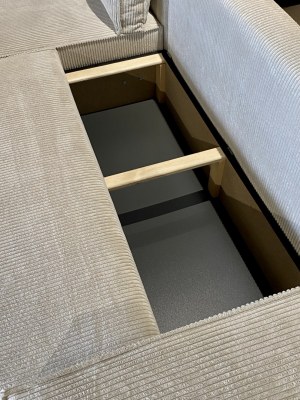 Canapé Angle Convertible Tissu Velours Côtelé -