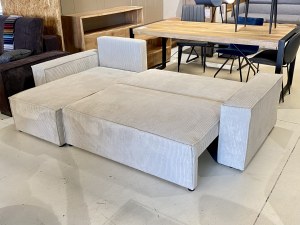 Canapé Angle Convertible Tissu Velours Côtelé -