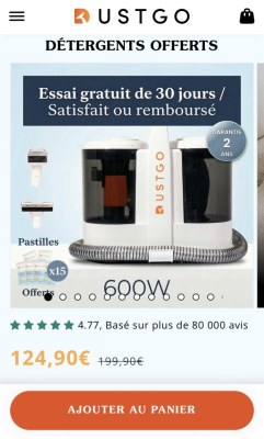 ????SHAMPOUINEUSE DUSTGO NEUVE – Nettoyage puissant et sans effort !????