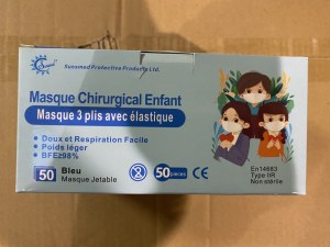 Masque chirurgicaux bleus type IIR français EN14683:2019