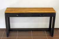 Console bois massif a 2 tiroirs