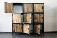 Armoire bois massif et métal industrielle