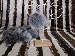 Lot dePorte clé Pompom fourrure synthétique