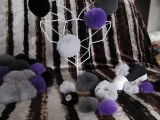 Lot dePorte clé Pompom fourrure synthétique