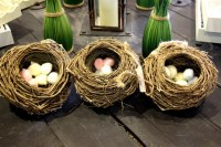 Nid d'oiseau en bois naturel