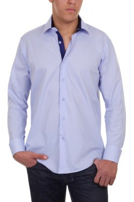 Chemise fashion Medium fit coupe cintrée bleu DI LUCA