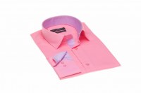 Chemise fashion Slim fit coupe cintrée rose bonbon DI LUCA