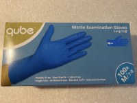 Gants en nitrile sans poudre, manchette longue