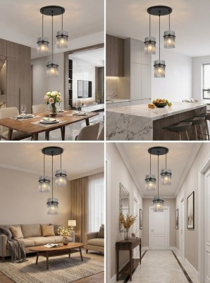 Suspensions 3 lumières en verre fumé – stock France – MD0410-03