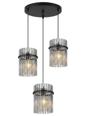 Suspensions 3 lumières en verre fumé – stock France – MD0410-03