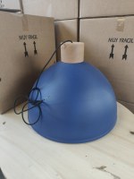 Lot luminaire Suspension métal et bois de hêtre