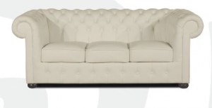 Canapés cuir chesterfield blanc