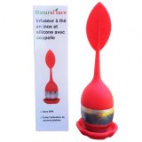 Infuseur à thé en inox et silicone avec coupelle