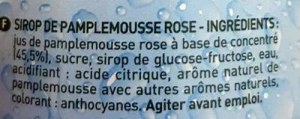Sirop pamplemousse rose TEISSEIRE la bouteille de 60cL
