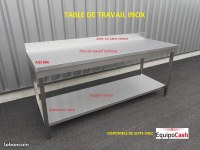 Tables de travail INOX avec étagère basse