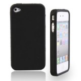 Etui de Protection en Silicone pour iPhone 4 - Noir, rouge