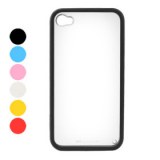 Etui Arrière Transparent avec Contour Coloré pour iPhone 4/4S - Rouge, blanc