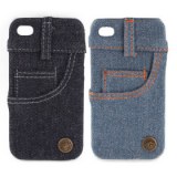 Jean couvercle étui pour iPhone 4 / 4S (poche latérale)