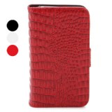 Etui de Protection en Cuir Style Portefeuille en Crocodile pour iPhone 4/4S